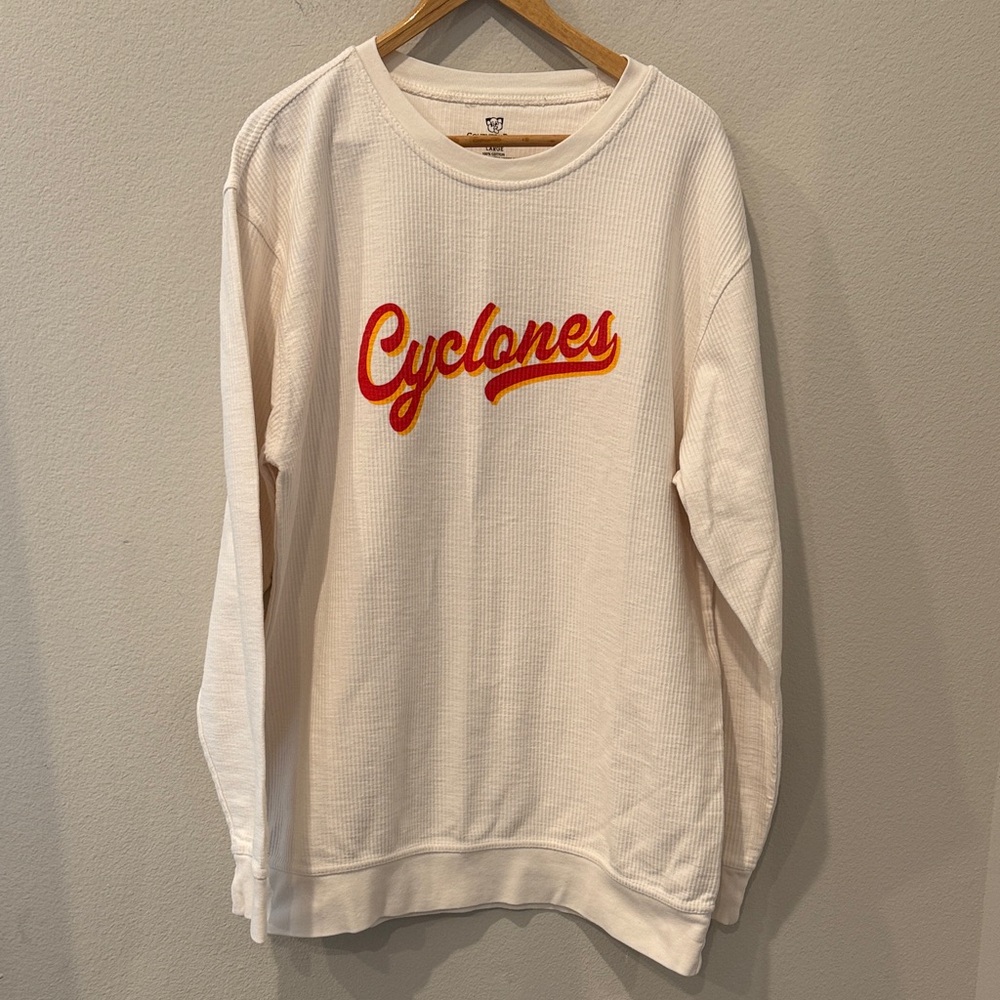 Iowa State Cyclones Ribbed White Sweatshirt Size‎ Large